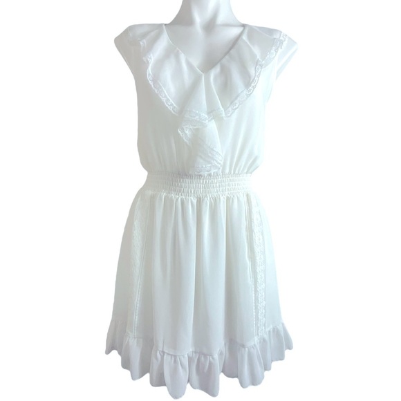 Liu-Jo Amaryll Mini Ruffle Flounce Lace Dress - Picture 3 of 13